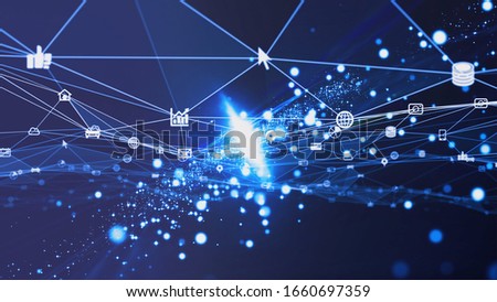 Communication network concept. AI (Artificial Intelligence).