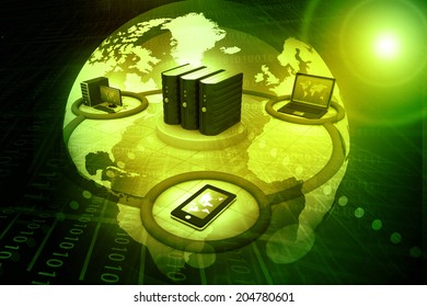 Communication network, internet technology background  - Shutterstock ID 204780601