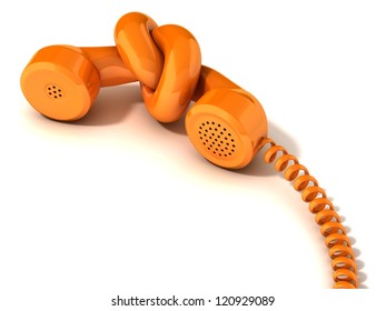 Communication Problem - Phone Handset Tied In Knot