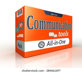 Communication Tools Orange Pack Concept On White Background. Clipping Path Included 