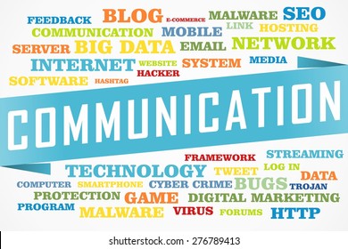 Communication Word On Collage Word Concept Stock Illustration 276789413 ...