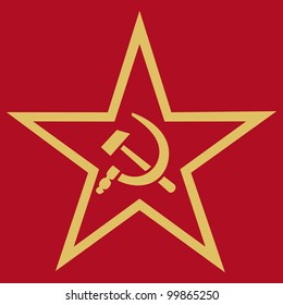 Communist - Soviet Union Red Star (hammer And Sickle)