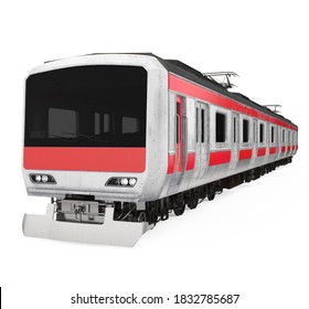 Commuter Train Isolated. 3D Rendering