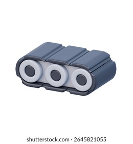 Compact conveyor with rollers 3d render illustration
