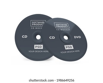 Compact Disc 3D Illustration Mockup Scene on Isolated Background. CD or DVD object scene.