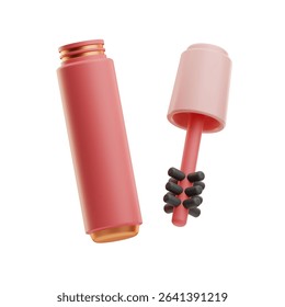 Compact lip gloss container with an applicator for beauty and makeup marketing and product display.