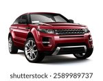 Compact red SUV - 3D render