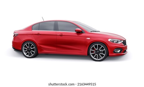 Compact Sports Car Family Sedan 3d Illustration