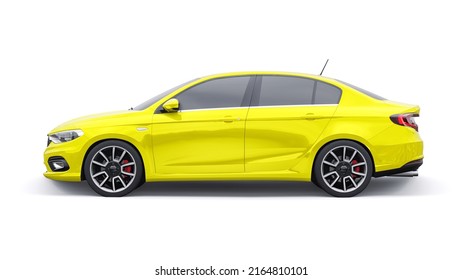 Compact Sports Car Family Sedan 3d Illustration