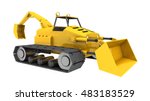 Compact tractor, front loader and backhoe
Computer generated 3D illustration