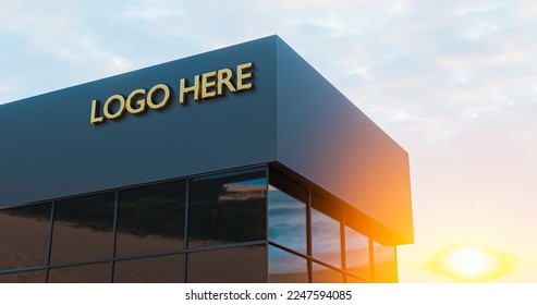 company building 3d render image business logo mock up design template - Powered by Shutterstock