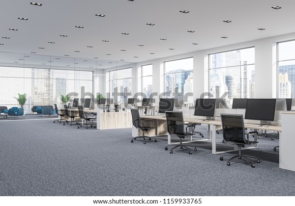 Company Office Corner Gray Carpet Rows Stock Illustration 1159933765