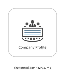 Company Profile Icon. Business Concept. Flat Design. Isolated Illustration.