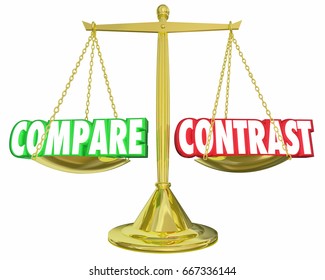 Compare And Contrast Scale Comparison Two Things 3d Illustration