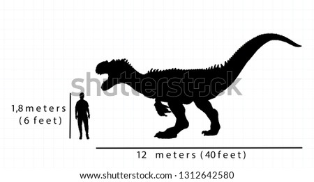 Comparison size between allosaurus and human