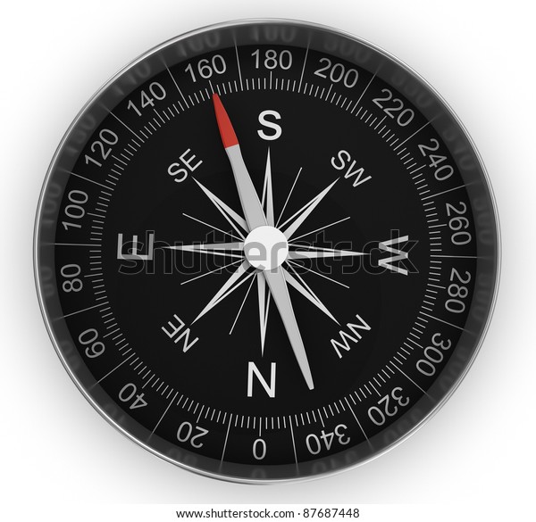 Compass Chrome On White Background Stock Illustration 87687448
