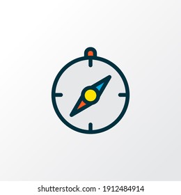 Compass icon colored line symbol. Premium quality isolated navigation element in trendy style.
