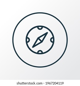 Compass icon line symbol. Premium quality isolated navigation element in trendy style.
