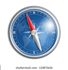 Compass Isolated On White Realistic Illustration Stock Illustration ...