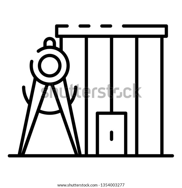 Compass measure\
building icon. Outline compass measure building icon for web design\
isolated on white\
background