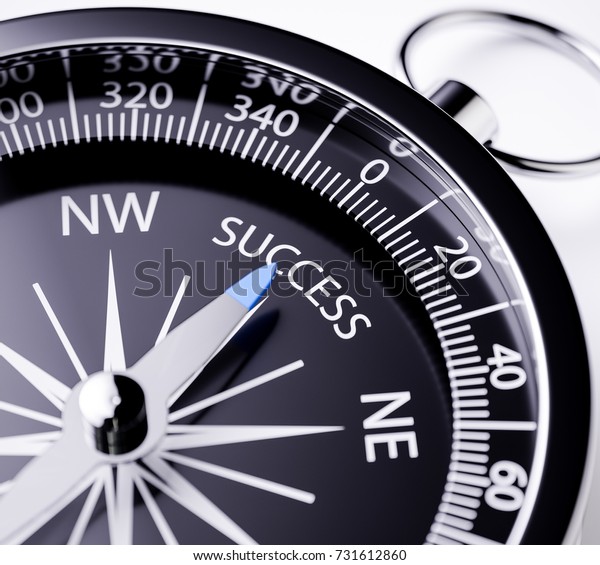 Compass Needle Pointing Word Success 3d Stock Illustration 731612860