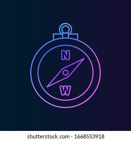 compass nolan icon. Simple thin line, outline of Camp icons for UI and UX, website or mobile application on dark blue gradient background