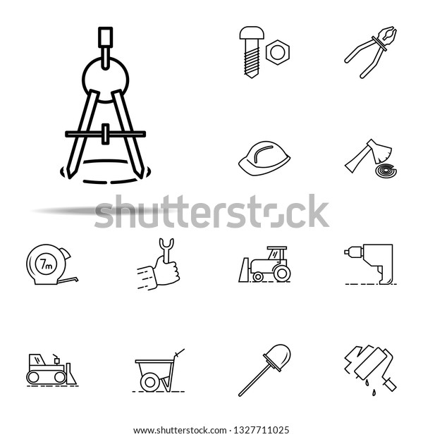 compass outline icon. Construction icons universal\
set for web and\
mobile