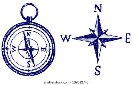 Compass Sketch. Raster