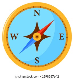 Compass symbol on white background. 