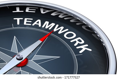 compass with a teamwork icon