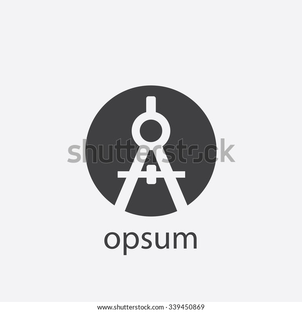 compasses\
cutted identity template icon design\
element