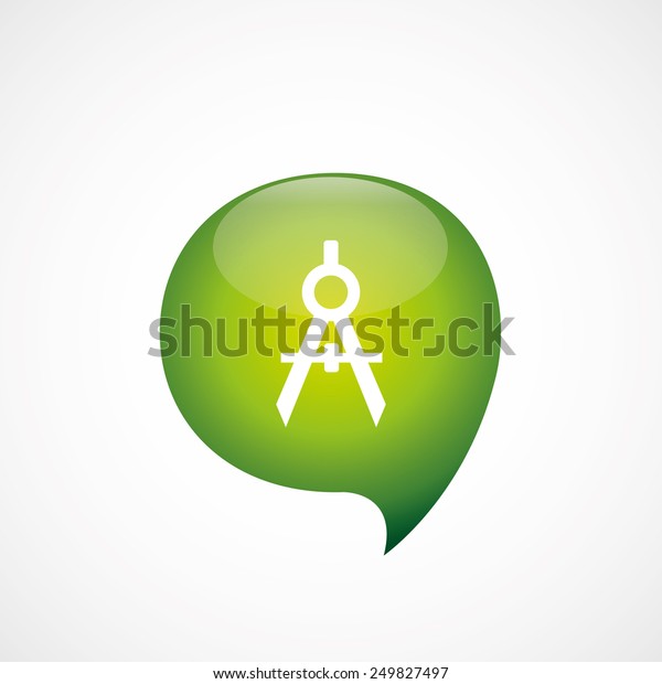 compasses icon green think bubble symbol logo, isolated\
on white background\
