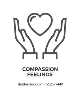 Compassion Feelings Thin Line  Icon Isolated On The White Background.