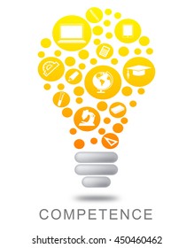 Competence Lightbulb Representing Power Source And Powered