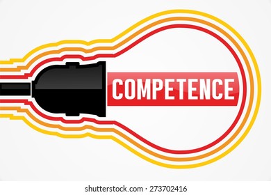 COMPETENCE word in lightbulb concept