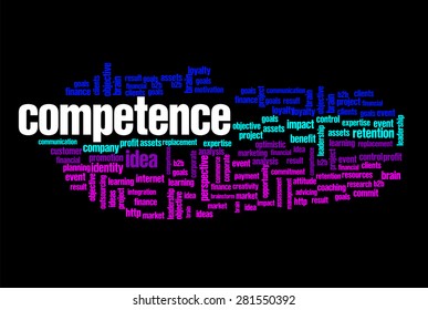 competence word on cloud concept with feet shape