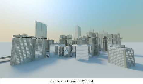 complete office city background