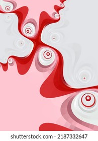 Complex Fluid Flow Design Grey Red Stock Illustration 2187332647 ...