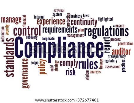 Compliance Word Cloud Concept On White Stock Illustration 372677401 ...