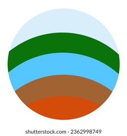 Component of the Earth surface sky, tree, river, ground, lava for background illustration