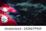 Composite of Flag of Nepal and rain clouds. Symbolizing heavy rains, storms, typhoons and other bad weather in the country. 3d illustration