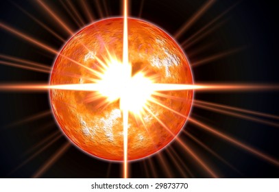 Composite image of an alien planet up-close