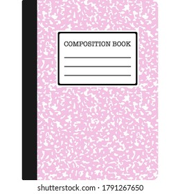 Composition Book - Composition notebook cover with copy space isolated on white background