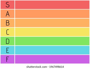 Composition of colourful tier list with black letters and white grid. sport or gaming tier list design template concept with copy space for entries, digitally generated image. - Powered by Shutterstock