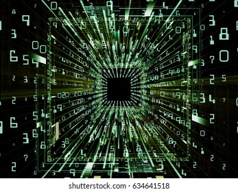 Composition Computer Chip Fractal Elements On Stock Illustration ...