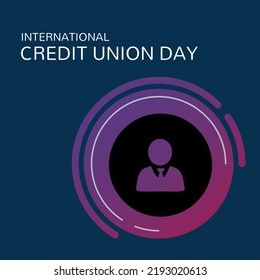 Composition Of Credit Union Day Text Over User Icon. Credit Union Day And Celebration Concept Digitally Generated Image.