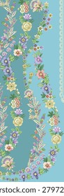 The composition is enhanced by a refined central lace-like vertical motif, adding sophistication and balance.
