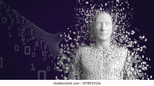 Composition Exploding Human Bust Formed White Stock Illustration ...