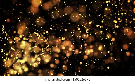Composition Gold Particles Depth Field 3d Stock Illustration 1503526871 ...