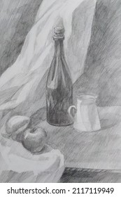 
Composition household items  Pencil drawing 